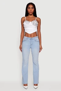 Asymmetrical Rhinestone Cropped Bustier