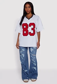 Los Angeles 83 Chenille Patch Graphic Oversized Tee
