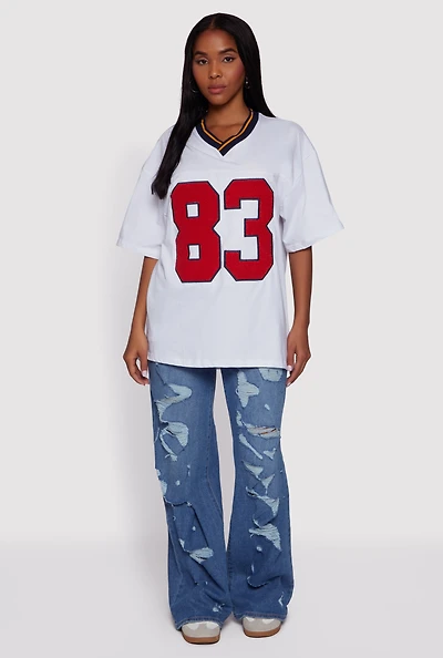 Los Angeles 83 Chenille Patch Graphic Oversized Tee