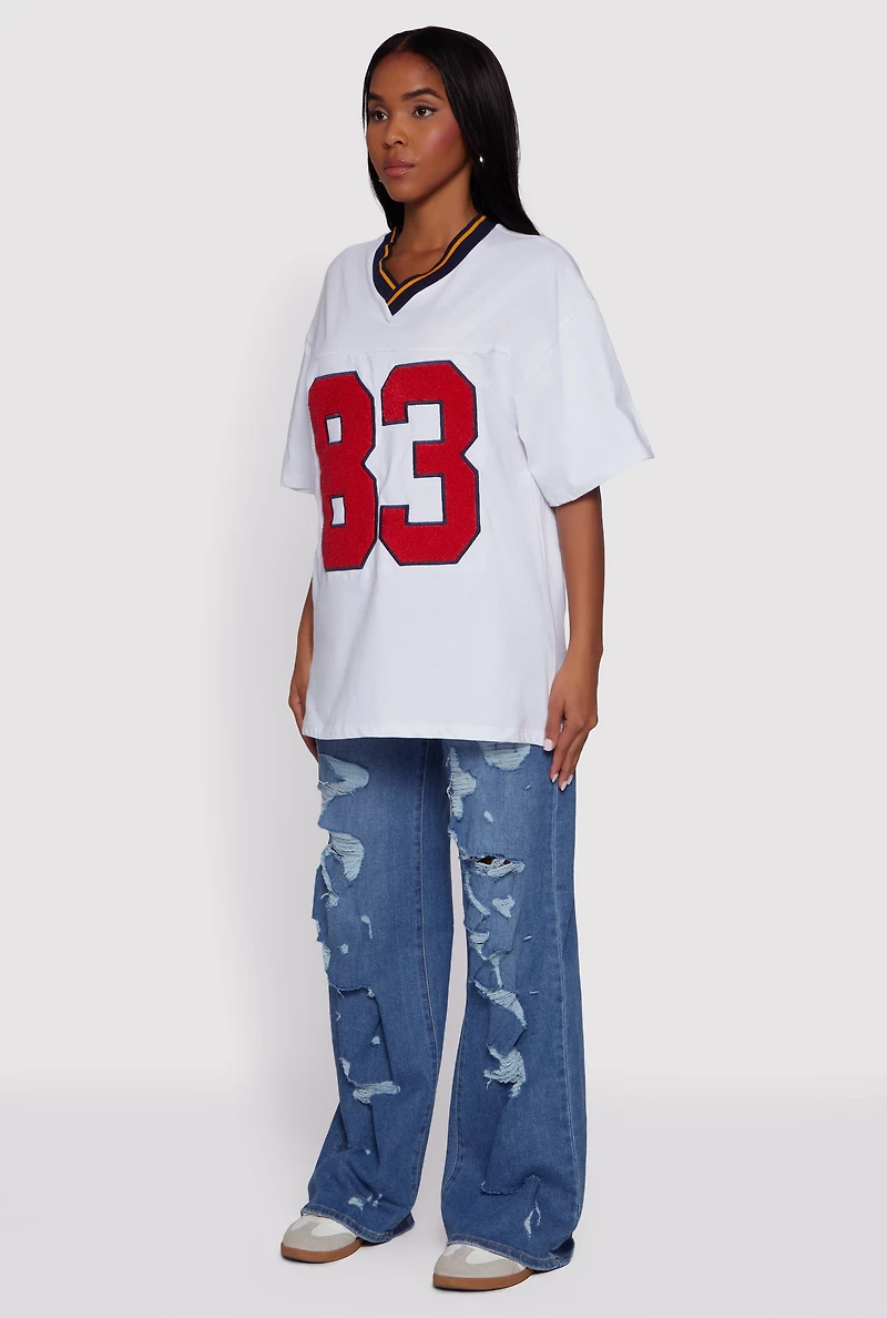 Los Angeles 83 Chenille Patch Graphic Oversized Tee