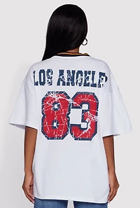 Los Angeles 83 Chenille Patch Graphic Oversized Tee