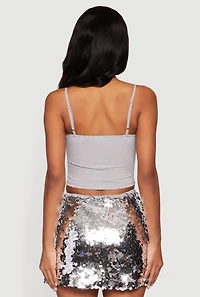 Glitter Ruched Front Cropped Cami Top