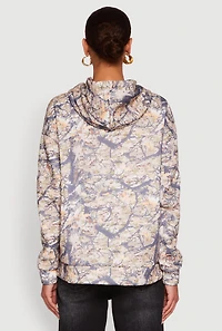Womens Fleece Forest Camo Pullover Hoodie, Multi, Size M