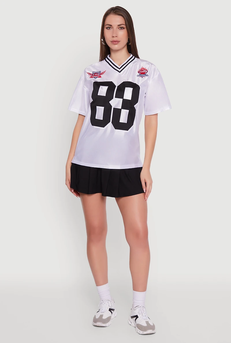 Womens Fabulous 83 Graphic Football Jersey, White,