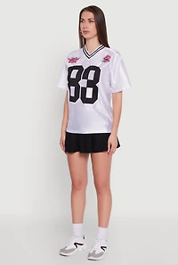 Womens Fabulous 83 Graphic Football Jersey, White, Size M