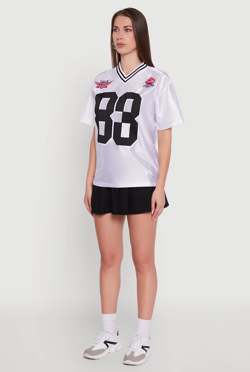 Womens Fabulous 83 Graphic Football Jersey, White, Size L