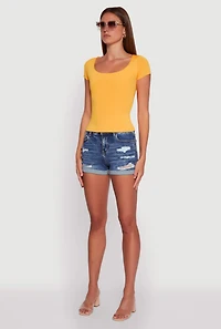 Womens Daisy Classic Fit Scoop Neck Short Sleeve T-Shirt, Orange, Size XL