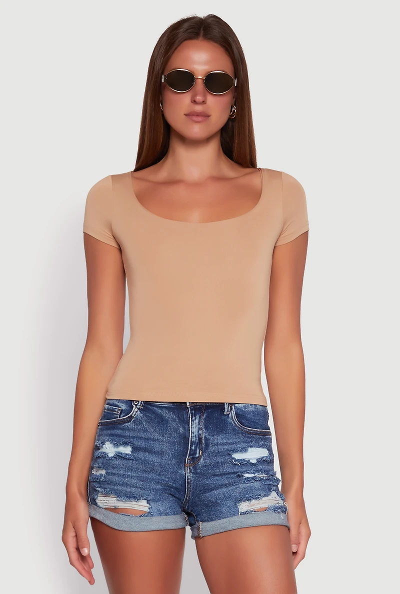 Womens Daisy Classic Fit Scoop Neck Short Sleeve T-Shirt,
