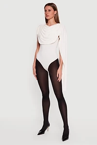 Ruched Draped Cape Bodysuit