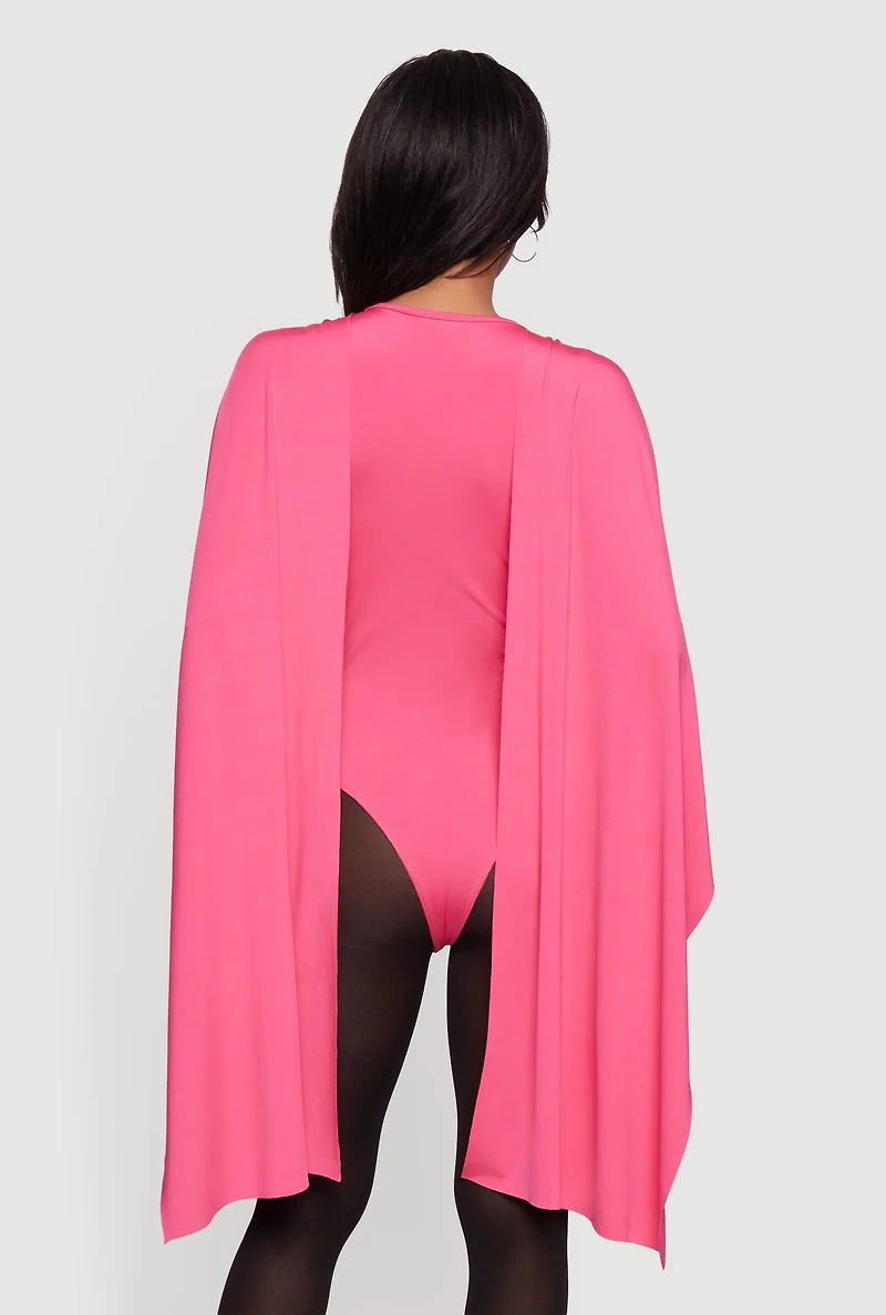 Ruched Draped Cape Bodysuit