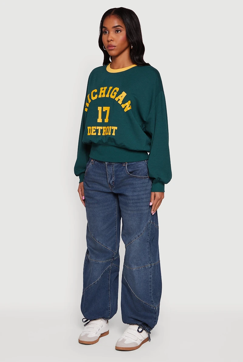 Michigan 17 Detroit Graphic Pullover Sweatshirt