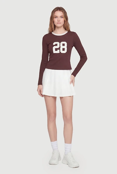 28 Graphic Long Sleeve Crew Neck Top