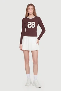 28 Graphic Long Sleeve Crew Neck Top