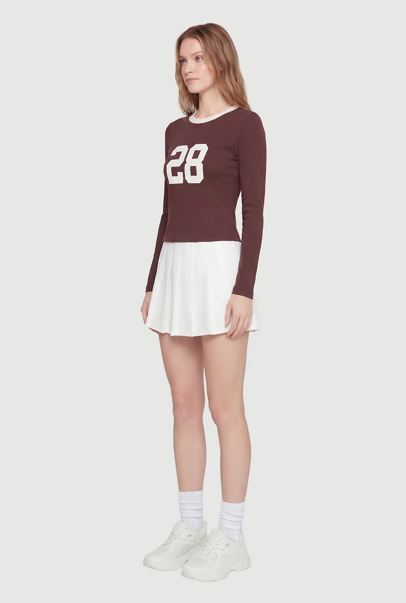 28 Graphic Long Sleeve Crew Neck Top