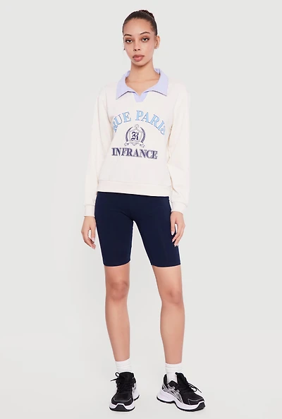 Rue Paris France Graphic Polo Sweatshirt