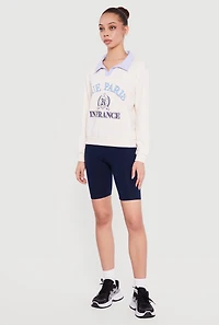 Rue Paris France Graphic Polo Sweatshirt