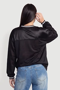 Satin Detail 01 Graphic Long Sleeve Mesh Jersey