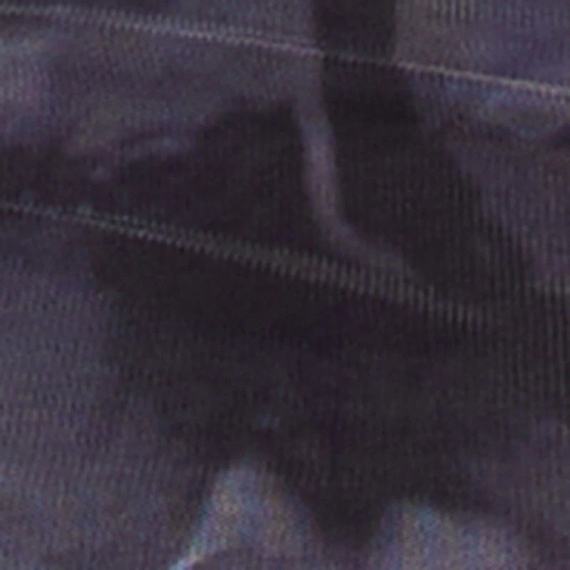 Printed Pattern Ruched Mesh Overlay Crop Top