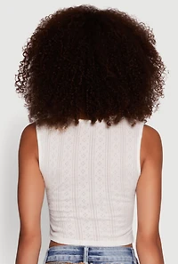 Womens Blashe Ribbon Lace Trim V-Neck Tank Top, White, Size L