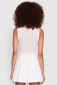 Womens Blashe Ribbon Lace Trim V-Neck Tank Top, Pink, Size S