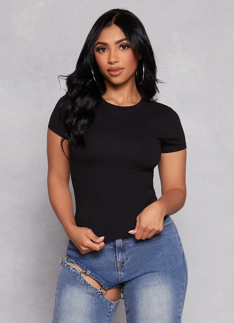 Basic Crew Neck Short Sleeve Top