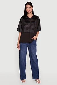 Satin Embroidered Patch Graphic Football Jersey