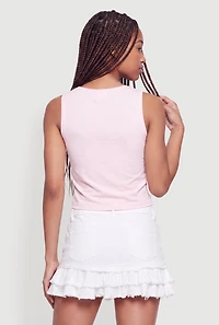 Grommet Detail Scoop Neck Tank Top