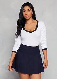 Contrast Trim Long Sleeve T Shirt