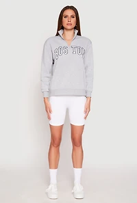Zip Mock Neck City Pullover Sweatshirt