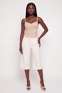 Rhinestone Lace Ruched Bustier Cami