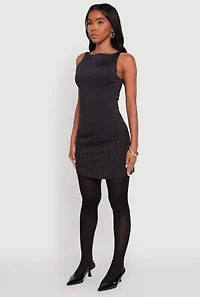 Womens High Neck Shelf Bra Tank Top, S