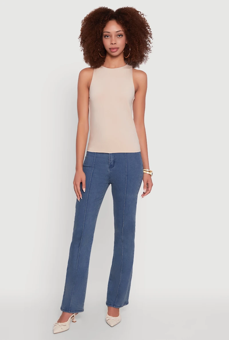 High Neck Shelf Bra Racerback Tank Top