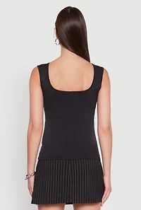 Womens Ruched V Neck Tank Top with Shelf Bra,