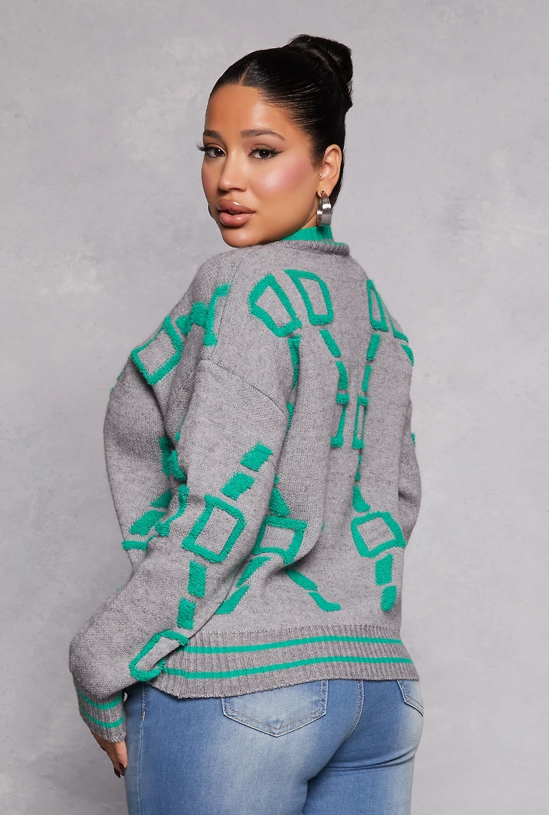 Daisy Geometric Print Cardigan