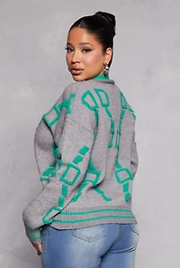 Daisy Geometric Print Cardigan