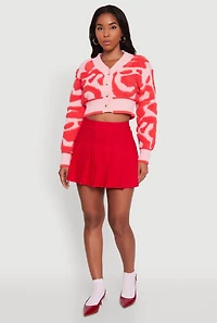 Tufted Knit Button Front Cropped Cardigan