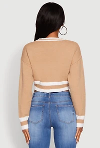 Womens Daisy Chenille New York Graphic Cropped Sweater,