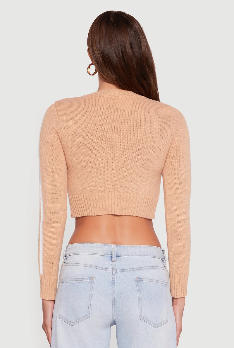 Womens Extreme Graphic Cropped Sweater,