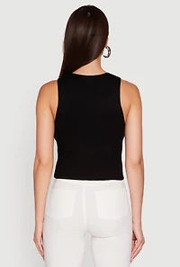 Womens Metallic Button Front Sleeveless Sweater Vest,