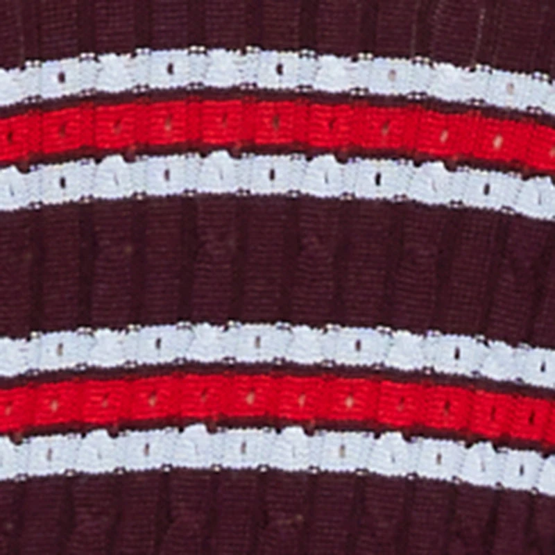 Striped Cable Knit Polo Sweater