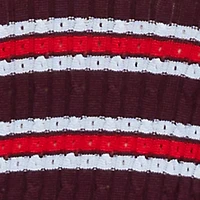 Striped Cable Knit Polo Sweater