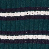Striped Cable Knit Polo Sweater