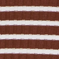 Striped Rib Knit Long Sleeve Polo Shirt