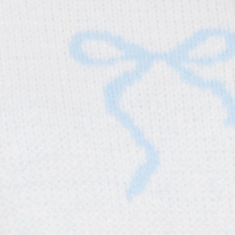 Bow Print Long Sleeve High Neck Pullover Sweater