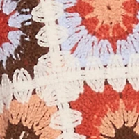 Boho Crochet Shirt with Cropped Hem and Classic Fit