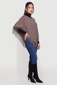 Fringe Hem Crochet Poncho
