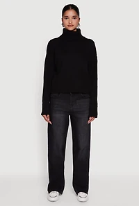 Womens Almost Famous Brushed Knit Cropped Turtleneck Sweater,
