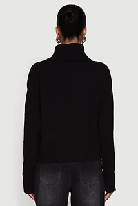 Womens Almost Famous Brushed Knit Cropped Turtleneck Sweater,