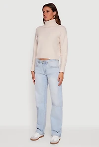 Almost Famous Brushed Knit Cropped Turtleneck Sweater