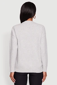 Womens Brushed Knit Los Angeles Graphic Print Sweater, Grey, Size S